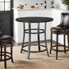 Flint Counter Height Table Round 36", Dark Brown Mahogany w Metal