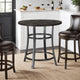 Flint Counter Height Table Round 36", Dark Brown Mahogany w Metal