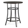 Flint Bar Height Table Round 42’’ Dark Brown Mahogany Wood and Metal BM324810