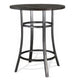 Flint Bar Height Table Round 42’’ Dark Brown Mahogany Wood and Metal BM324810