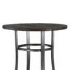 Flint Bar Height Table Round 42’’ Dark Brown Mahogany Wood and Metal BM324810