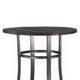 Flint Bar Height Table Round 42’’ Dark Brown Mahogany Wood and Metal BM324810