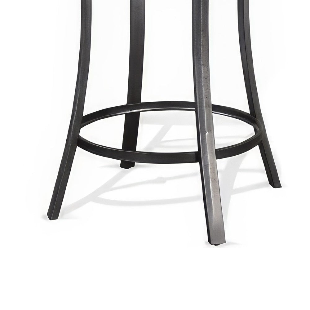 Flint Bar Height Table Round 42’’ Dark Brown Mahogany Wood and Metal BM324810