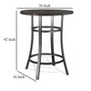 Flint Bar Height Table Round 42’’ Dark Brown Mahogany Wood and Metal BM324810