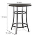 Flint Bar Height Table Round 42’’ Dark Brown Mahogany Wood and Metal BM324810