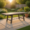 Yael Dining Table, Light Brown Mahogany Wood, Extendable 76-106" Top