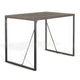 Zayle Counter Height Table, Dark Brown Mahogany Wood Top, Metal 47"