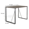 Zayle Counter Height Table Dark Brown Mahogany Wood Top Metal 47’’ BM324813