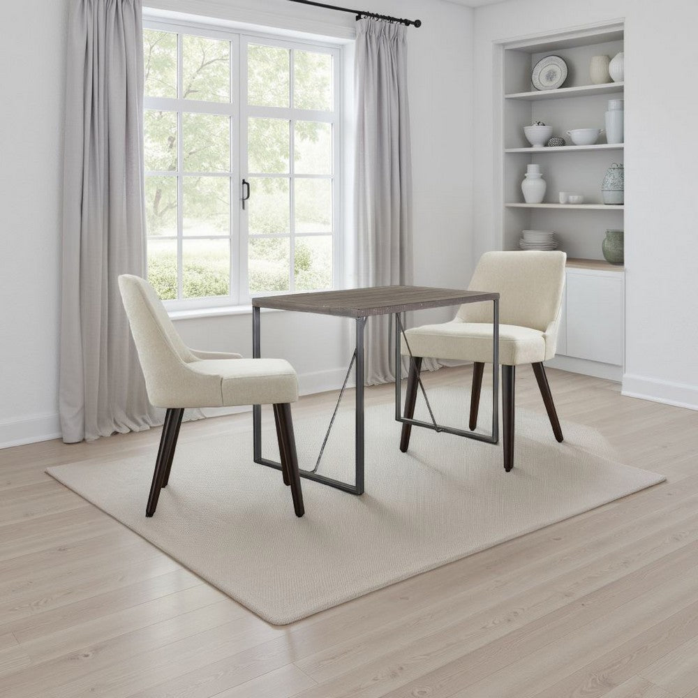 Zayle Counter Height Table, Dark Brown Mahogany Wood Top, Metal 47"