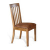 Marv Set of 2 Dining Chairs, Slat Back, Light Brown Microfiber, Mahogany Mindi