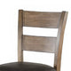 Yael Barstool Chair Set of 2 Ladderback Black Microfiber Taupe Mahogany Wood BM324820