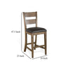 Yael Barstool Chair Set of 2 Ladderback Black Microfiber Taupe Mahogany Wood BM324820