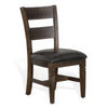 Flint Dining Chair, Ladderback, Dark Gray Fabric and Brown Mahogany
