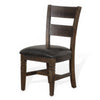 Flint Dining Chair Set of 2 Ladderback Dark Gray Fabric and Brown Mahogany BM324821