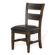 Flint Dining Chair Set of 2 Ladderback Dark Gray Fabric and Brown Mahogany BM324821