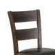 Flint Dining Chair Set of 2 Ladderback Dark Gray Fabric and Brown Mahogany BM324821