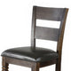 Flint Set of 2 Counter Stool Chairs Ladderback Black Dark Brown Mahogany Wood BM324822