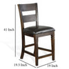 Flint Set of 2 Counter Stool Chairs Ladderback Black Dark Brown Mahogany Wood BM324822