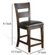 Flint Set of 2 Counter Stool Chairs Ladderback Black Dark Brown Mahogany Wood BM324822
