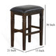 Flint Barstool Set of 2 Backless Plush Black Vinyl Seat Dark Brown Mahogany BM324824