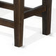 Flint Counter Stool Set of 2 Black Faux Leather Dark Brown Mahogany Wood BM324826