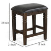 Flint Counter Stool Set of 2 Black Faux Leather Dark Brown Mahogany Wood BM324826