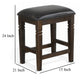 Flint Counter Stool Set of 2 Black Faux Leather Dark Brown Mahogany Wood BM324826