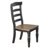 Barb Dining Chair, Set of 2, Ladderback, Black and Brown Poplar Wood Turned Legs