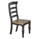 Barb Dining Chair, Set of 2, Ladderback, Black and Brown Poplar Wood Turned Legs