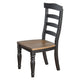 Barb Dining Chair Set of 2 Ladderback Black and Brown Poplar Wood Turned Legs BM324833