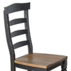 Barb Dining Chair Set of 2 Ladderback Black and Brown Poplar Wood Turned Legs BM324833