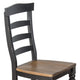 Barb Dining Chair Set of 2 Ladderback Black and Brown Poplar Wood Turned Legs BM324833
