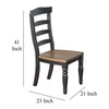 Barb Dining Chair Set of 2 Ladderback Black and Brown Poplar Wood Turned Legs BM324833