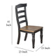 Barb Dining Chair Set of 2 Ladderback Black and Brown Poplar Wood Turned Legs BM324833