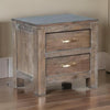 Remi Nightstand, 2 Drawers, Metal Handles, Rustic Light Brown