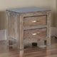 Remi Nightstand, 2 Drawers, Metal Handles, Rustic Light Brown
