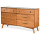 Amy Wide Dresser 6 Drawers Metal Handles 60’’ Orange Brown BM324841