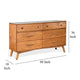 Amy Wide Dresser 6 Drawers Metal Handles 60’’ Orange Brown BM324841