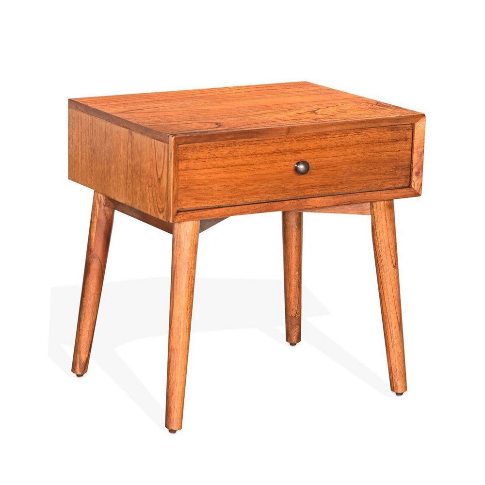 Amy Nightstand w Drawer Metal Handle 60’’ Orange Brown BM324842