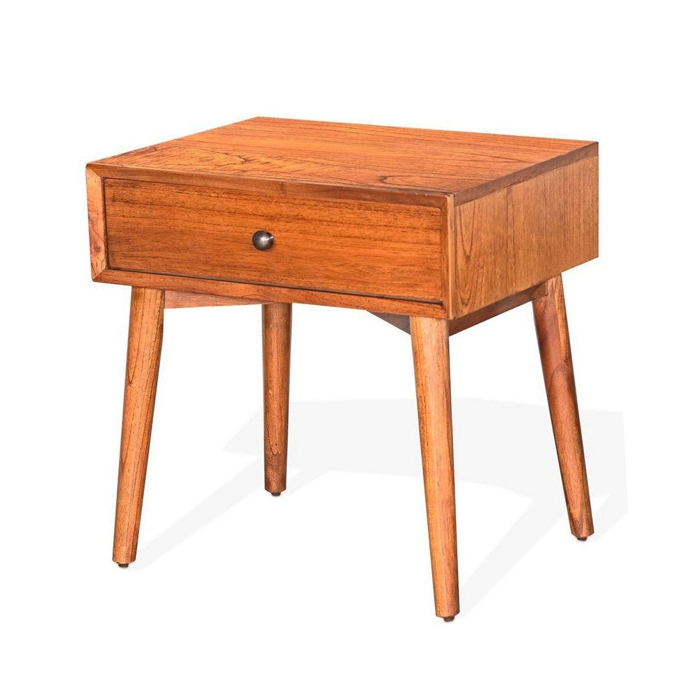 Amy Nightstand w Drawer Metal Handle 60’’ Orange Brown BM324842