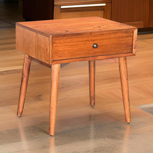 Amy Nightstand w Drawer, Metal Handle, 60" Orange Brown