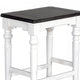 Orso Counter Height Stool Set of 2 White Dark Brown Mahogany Wood BM324844