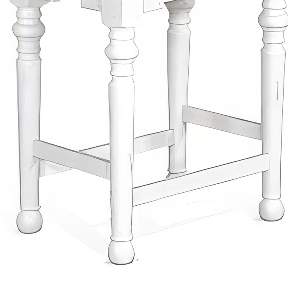 Orso Counter Height Stool Set of 2 White Dark Brown Mahogany Wood BM324844