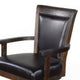 Flint Rolling Swivel Game Chair Black Faux Leather Dark Brown Wood BM324845