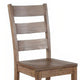 Yael Dining Chair Set of 2 Ladderback Design Light Brown Mahogany BM324847