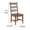 Yael Dining Chair Set of 2 Ladderback Design Light Brown Mahogany BM324847