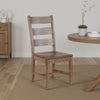 Yael Dining Chair Set of 2, Ladderback Design, Light Brown Mahogany