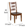Reggie Dining Chair Set of 2 Ladderback Dark Brown Mahogany Wood BM324848