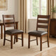 Reggie Dining Chair Set of 2, Ladderback, Dark Gray Faux Leather Brown