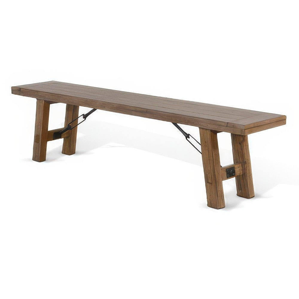Yael Bench 72’’ Light Brown Mindi and Mahogany Turnbuckle Accents BM324852